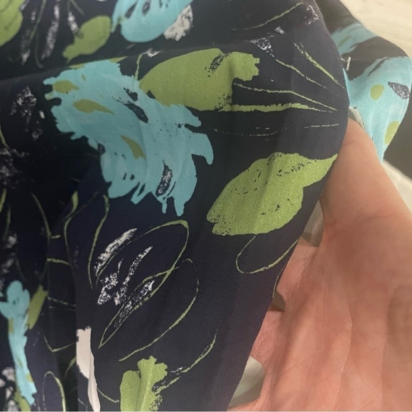 Modcloth Retro Nautical Striped Lilypad Print A-Line Dress Size Large Pockets - Picture 10 of 10